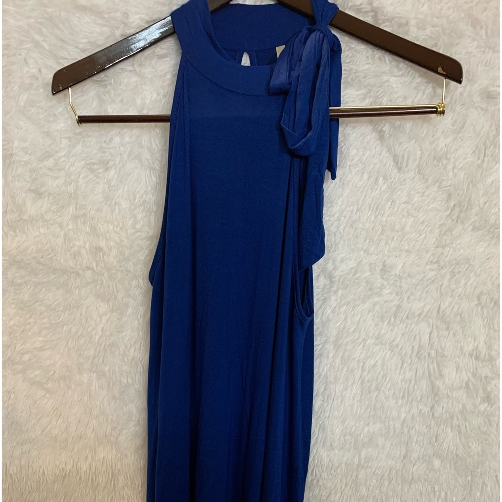 Mittoshop Women Royal Blue  Casual Keyhole Back Lightweight Shift Dress Size M